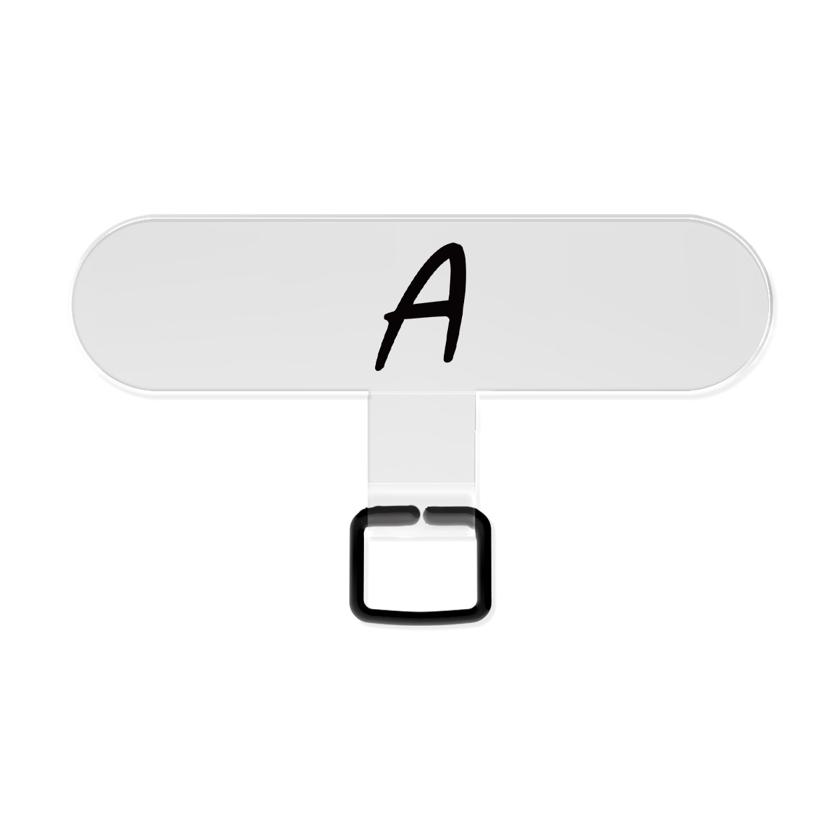 【手機掛繩夾片(小)】個性字母A-黑字
