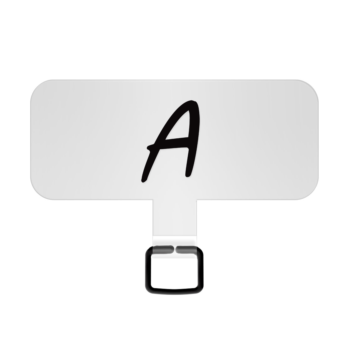 【手機掛繩夾片(大)】個性字母A-黑字