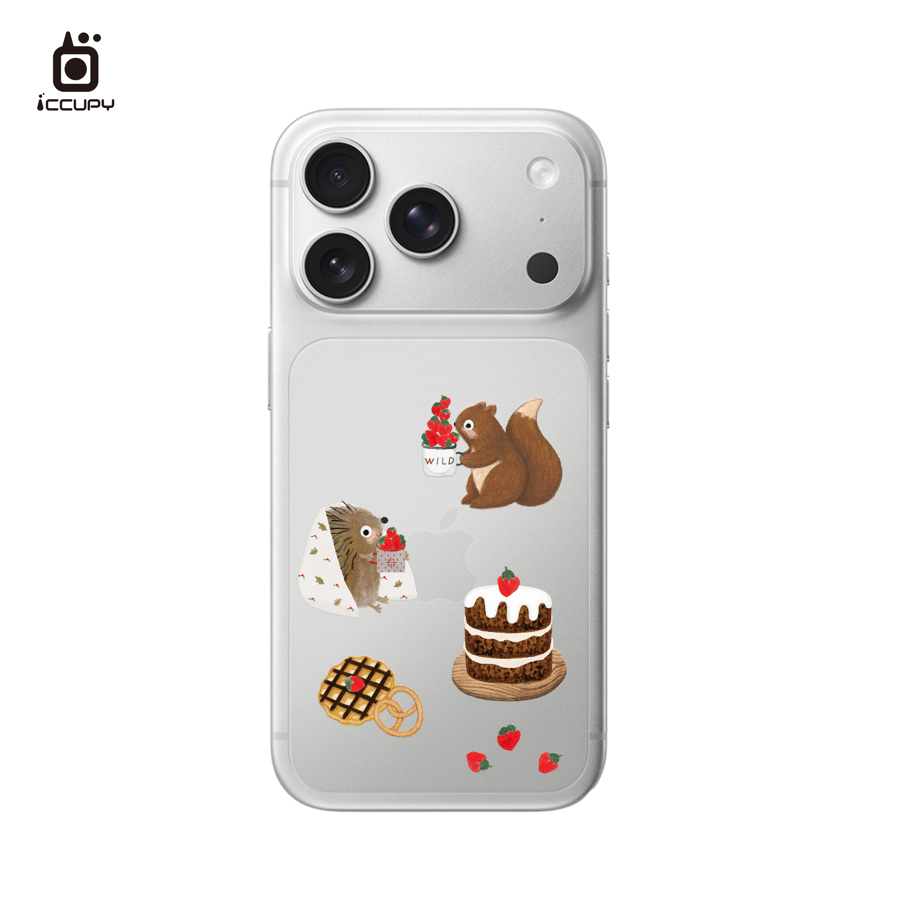【森森物語|草莓小刺蝟】9H霧面彩繪背貼 For iPhone 17 Pro
