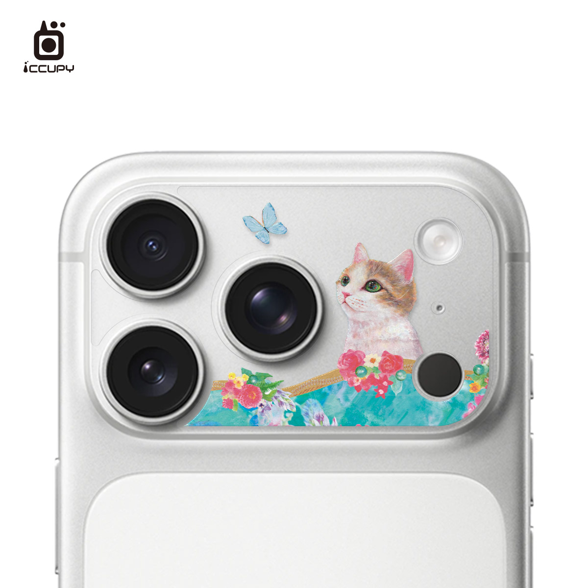 【猫の期待｜泰泰】9H霧面彩繪鏡頭底座貼 For iPhone 17 Pro | 文創小物