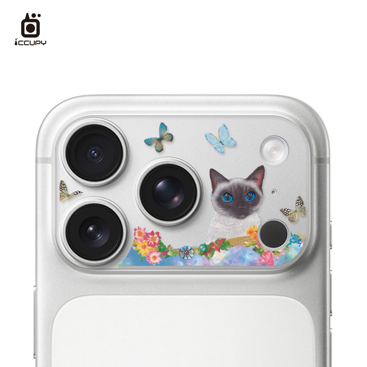 【猫の期待小雪美】9H霧面彩繪鏡頭底座貼 For iPhone 17 Pro