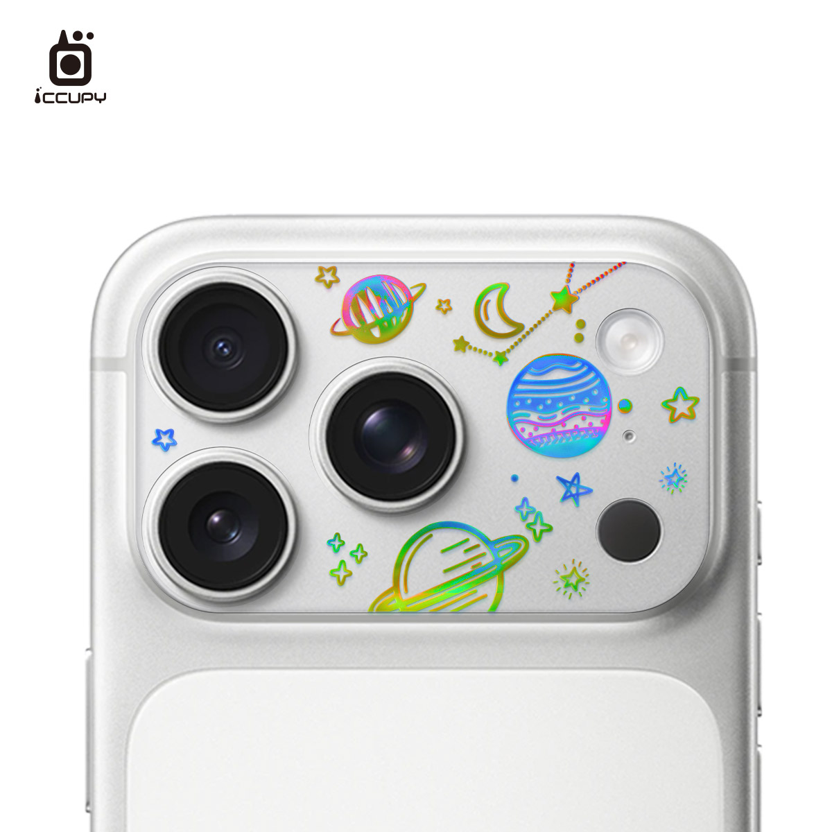 【極光晶雕｜手繪星球】9H霧面鏡頭底座貼-鏡頭鏤空 For iPhone 17 Pro