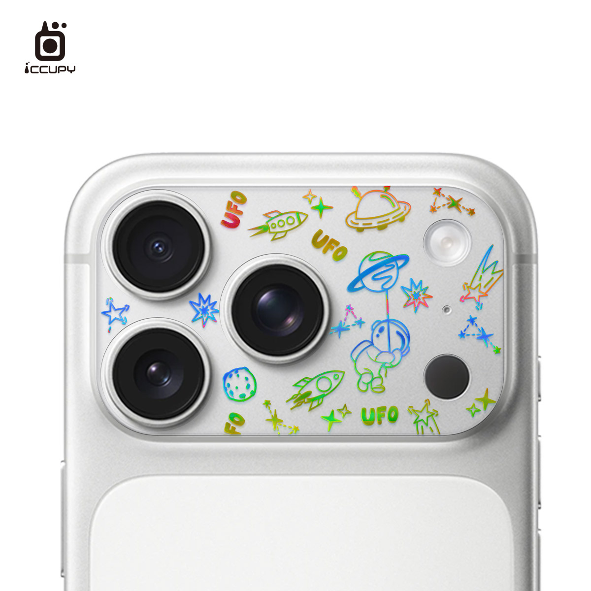 【極光晶雕｜火箭星球】9H霧面鏡頭底座貼-鏡頭鏤空 For iPhone 17 Pro