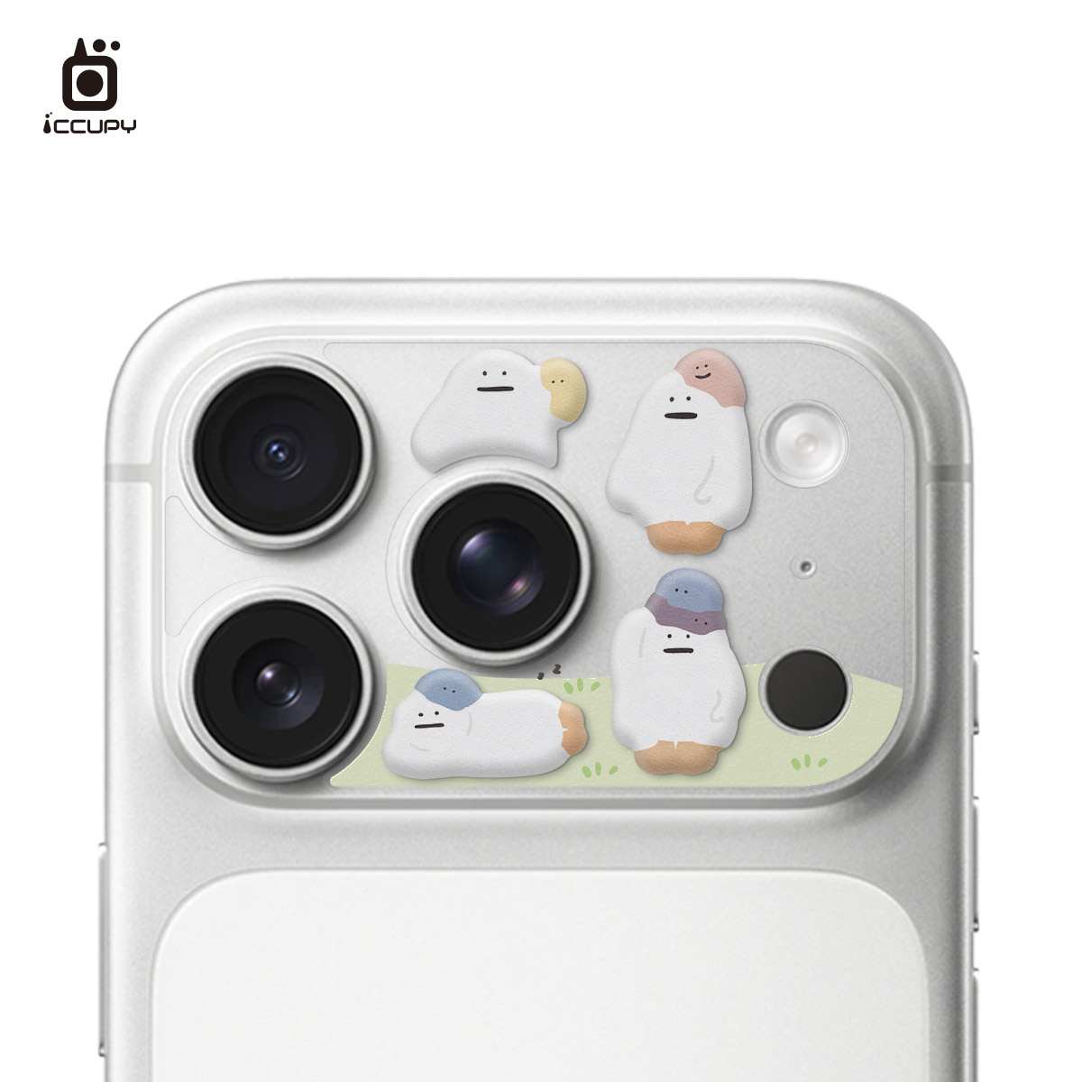 【懶懶怪︱懶怪好朋友】9H霧面彩繪鏡頭底座|泡泡貼For iPhone 17 Pro | 文創小物