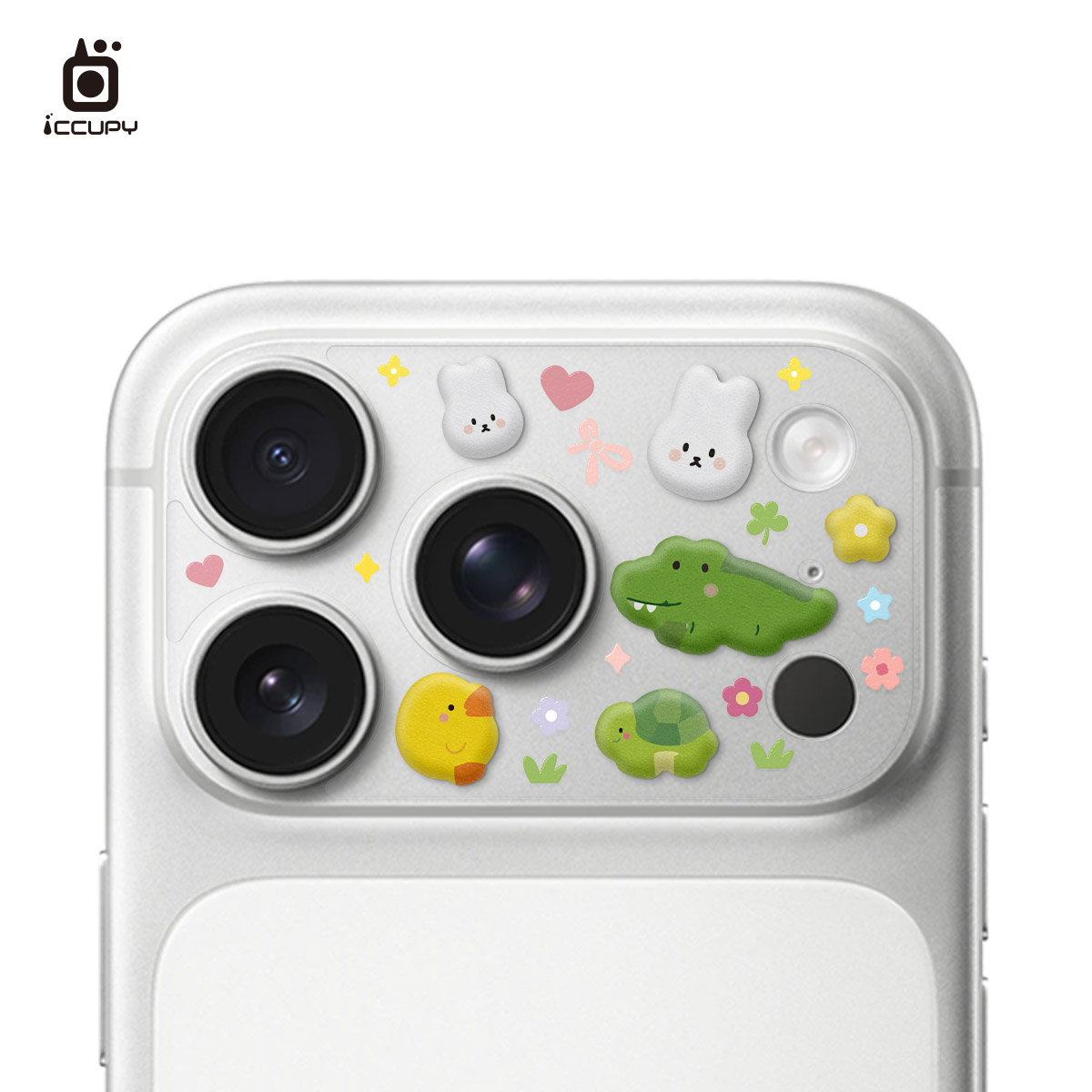 【泡泡貼︱奶油小伙伴】9H霧面彩繪鏡頭底座泡泡貼For iPhone 17 Pro|文創小物|-即日起開放預購,8/31開始出貨