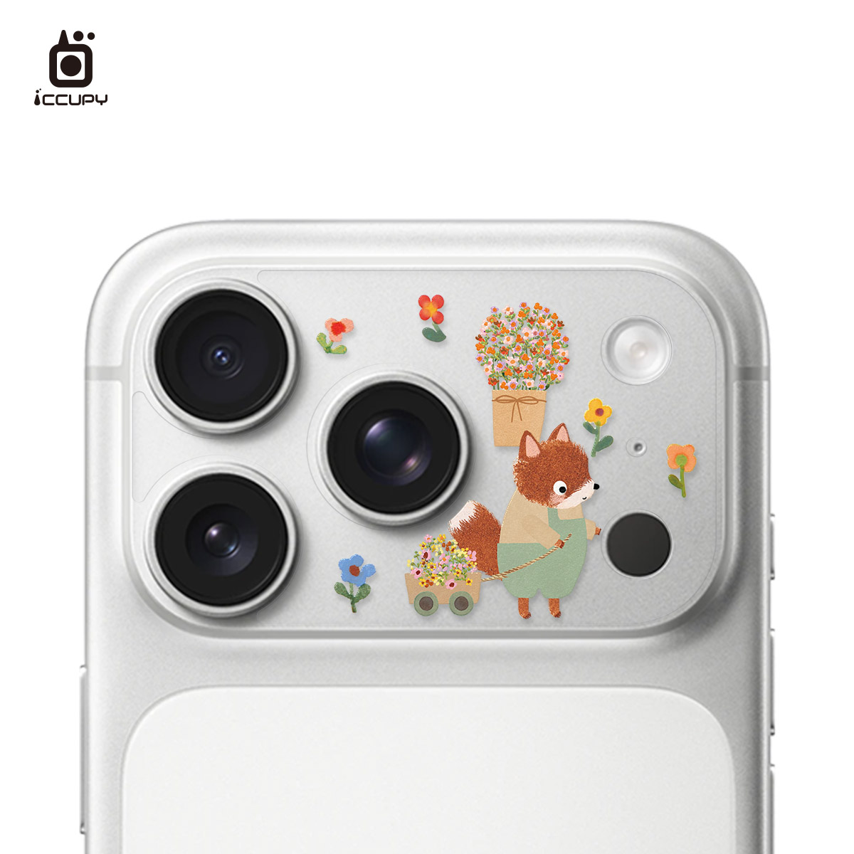 【森森物語|小狐花店】9H霧面彩繪鏡頭底座貼 For iPhone 17 Pro | 文創小物