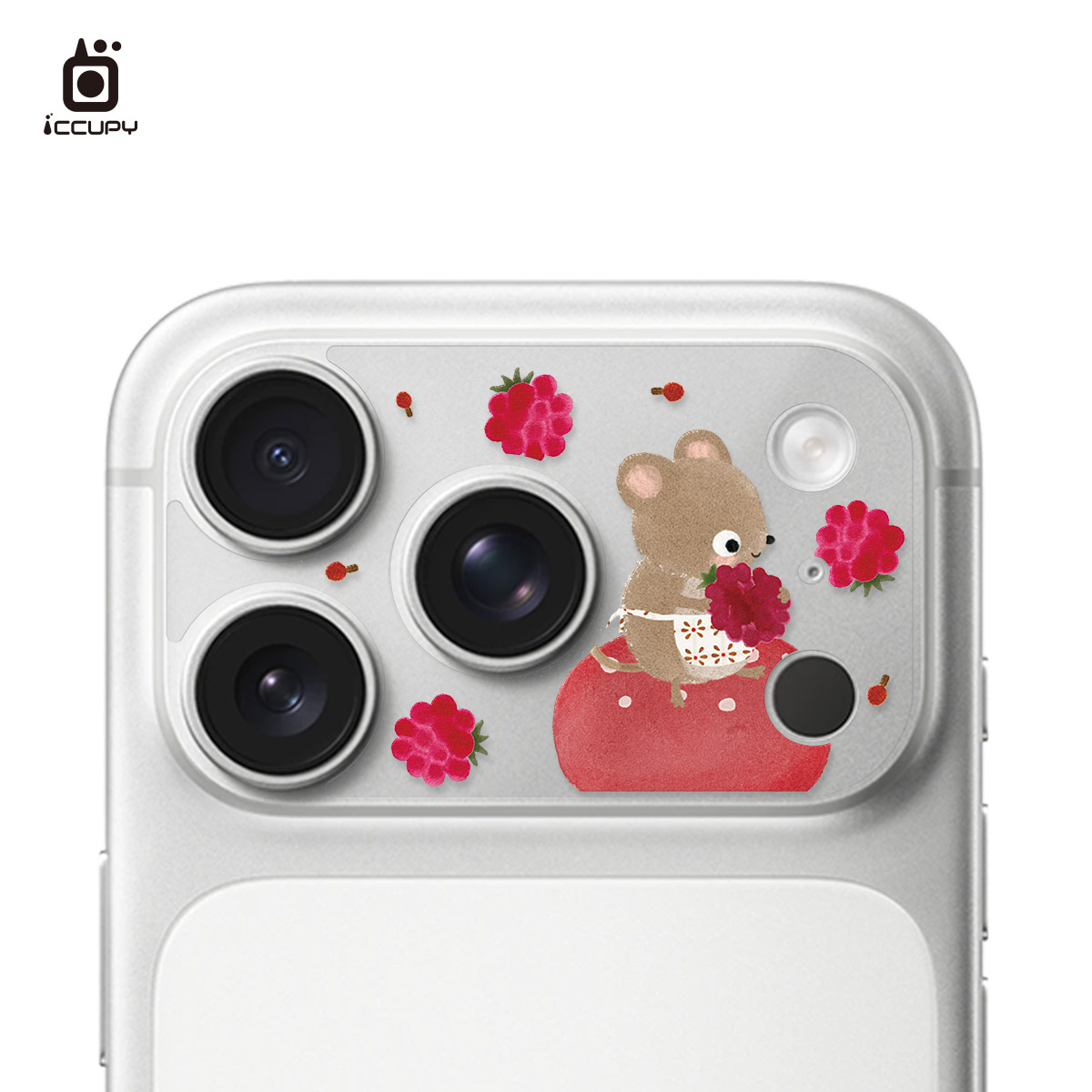 【森森物語｜鄉村小鼠莓果日】9H霧面彩繪鏡頭底座貼 For iPhone 17 Pro