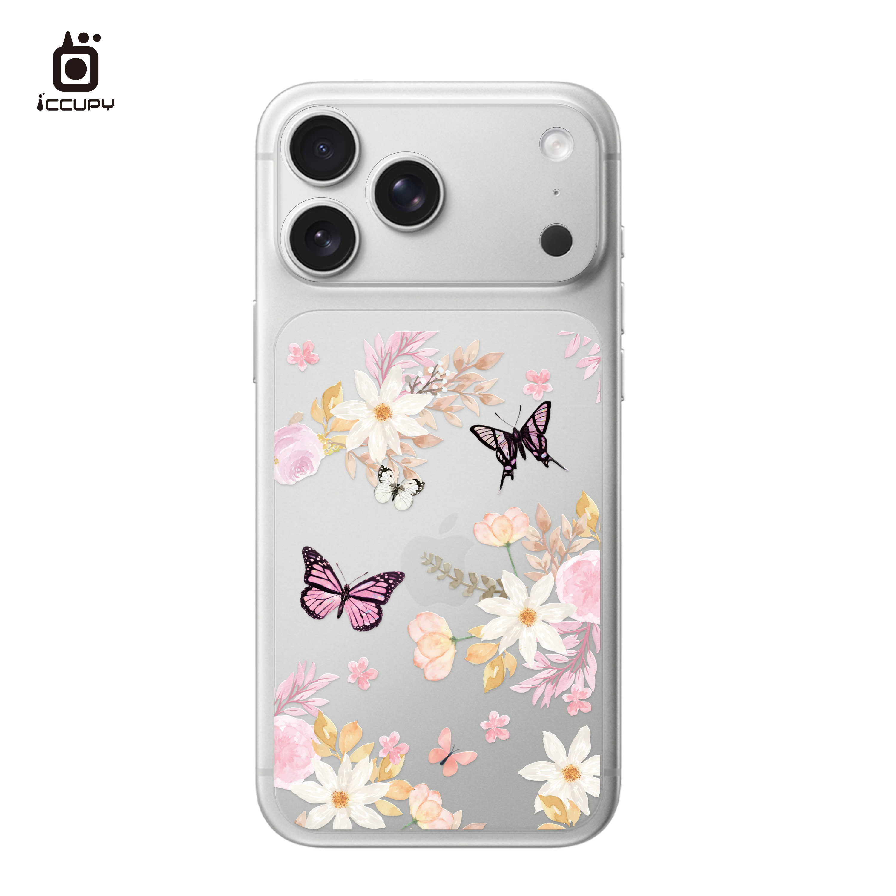 【粉蝶舞花】9H霧面彩繪背貼For iPhone 17 Pro Max