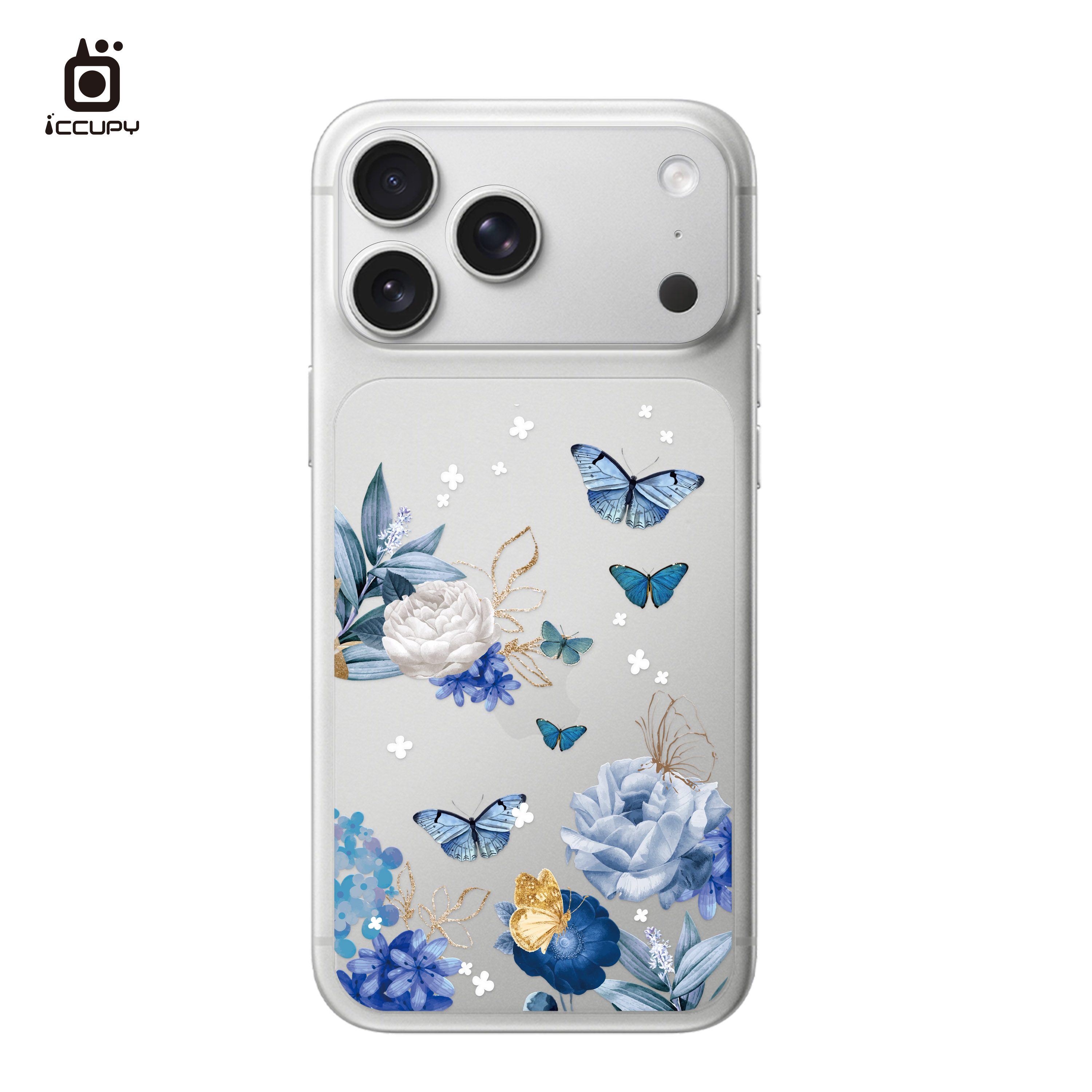 【青蝶舞花】9H霧面彩繪背貼For iPhone 17 Pro Max