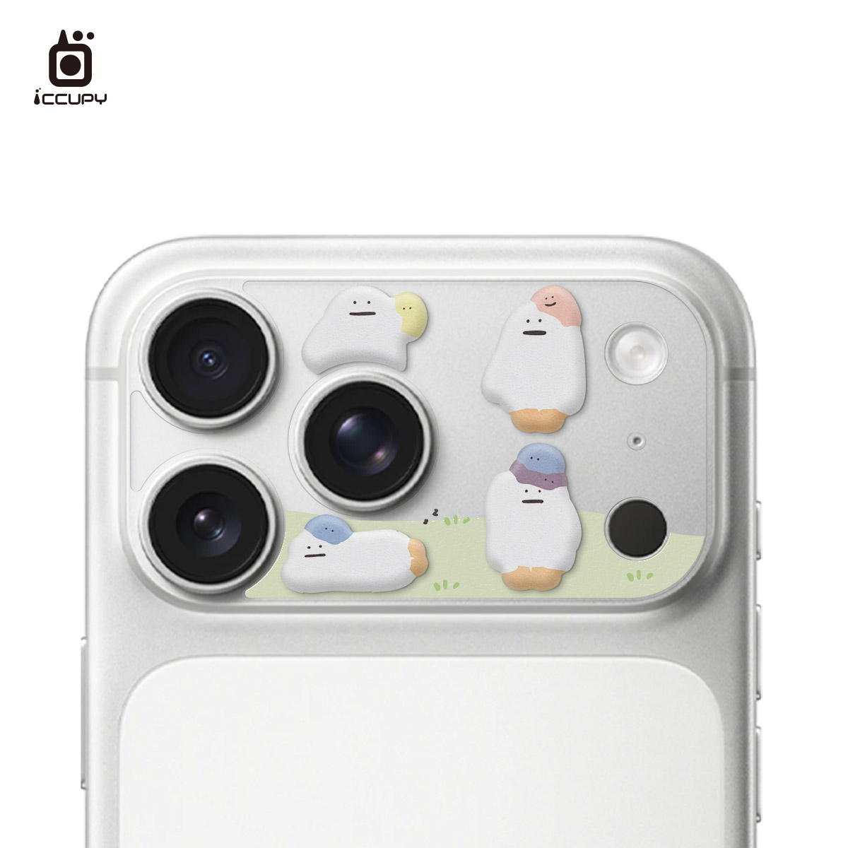 【懶懶怪︱懶怪好朋友】9H霧面彩繪鏡頭底座|泡泡貼For iPhone 17 Pro Max | 文創小物