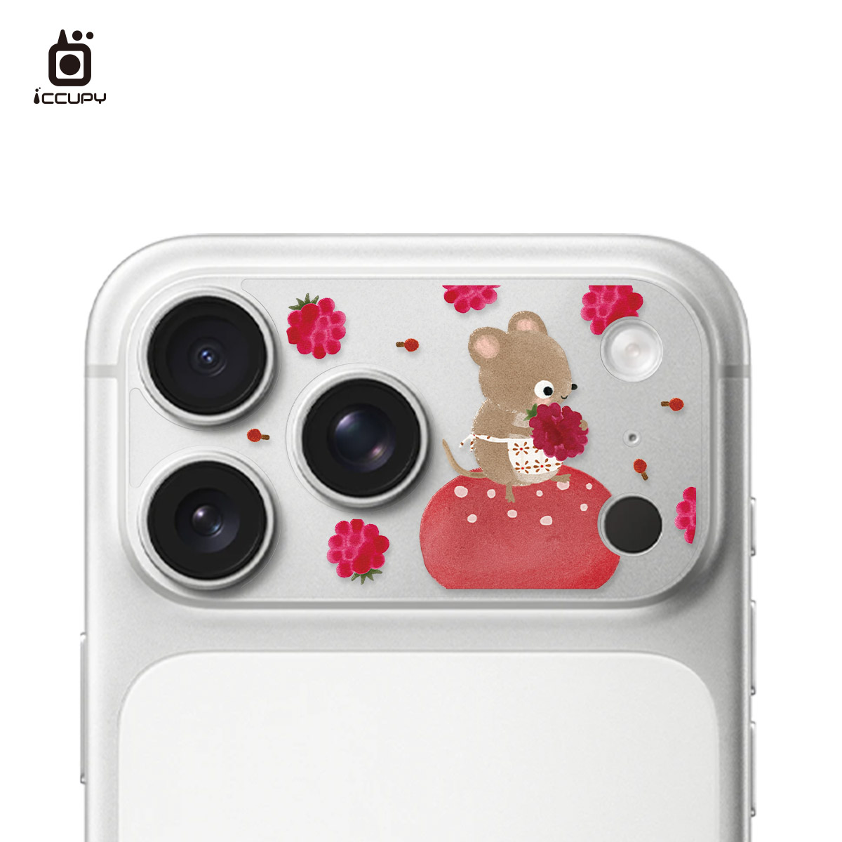 【森森物語｜鄉村小鼠莓果日】9H霧面彩繪鏡頭底座貼 For iPhone 17 Pro Max