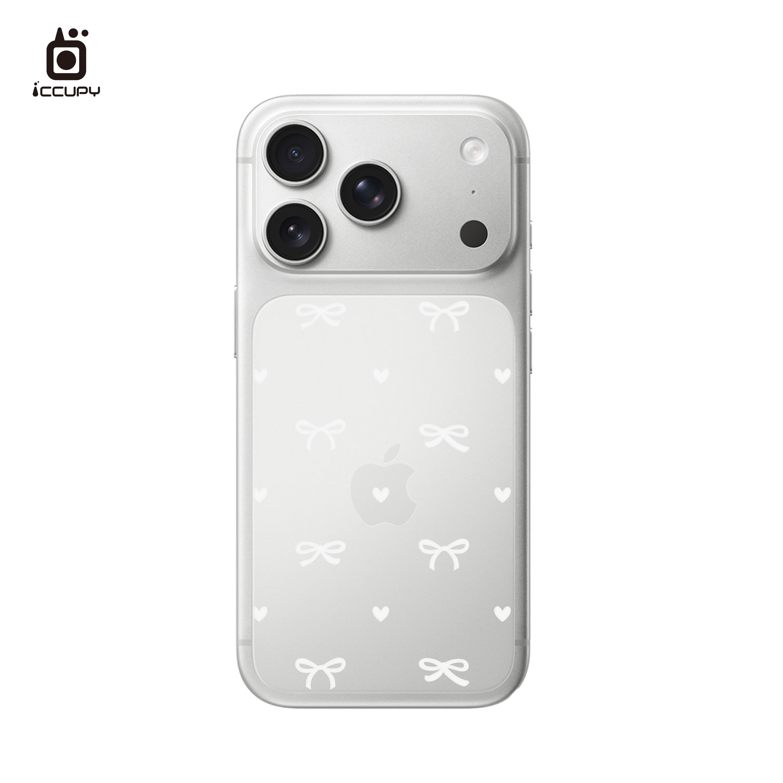 【韓系蝴蝶結-白】9H霧面彩繪背貼For iPhone 18 Pro