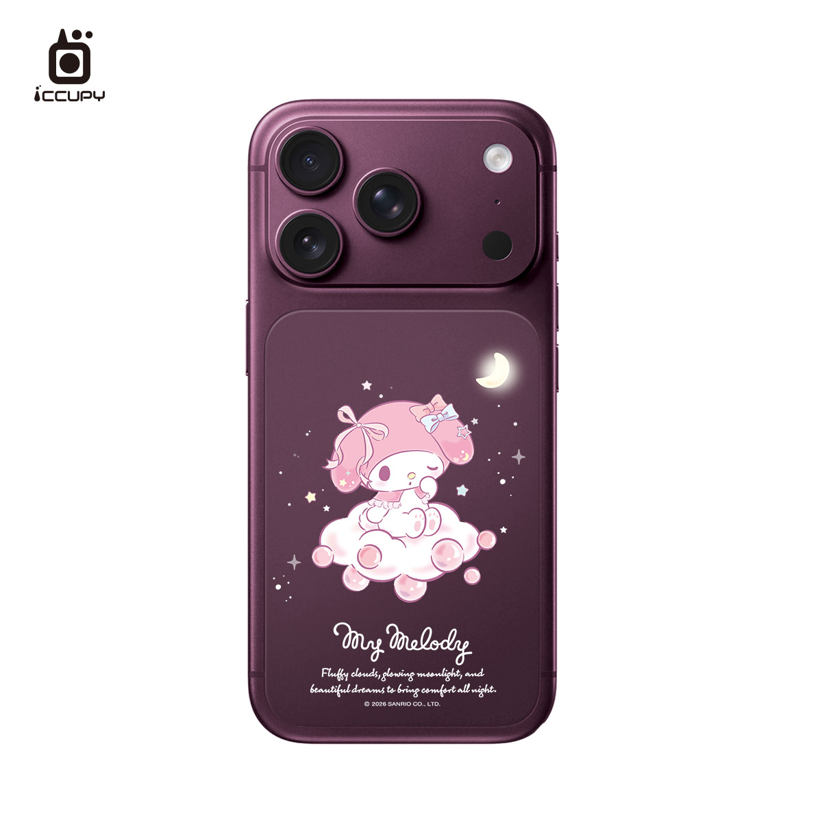 【三麗鷗｜晚安美樂蒂】9H霧面彩繪背貼 For iPhone 18 Pro | 文創小物