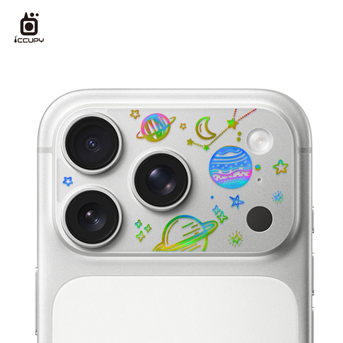 【極光晶雕|手繪星球】9H霧面鏡頭底座貼-鏡頭鏤空 For iPhone 18 Pro | 文創小物