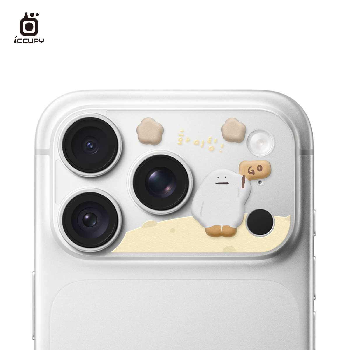 【懶懶怪︱韓文加油】9H霧面彩繪鏡頭底座|泡泡貼For iPhone 18 Pro | 文創小物