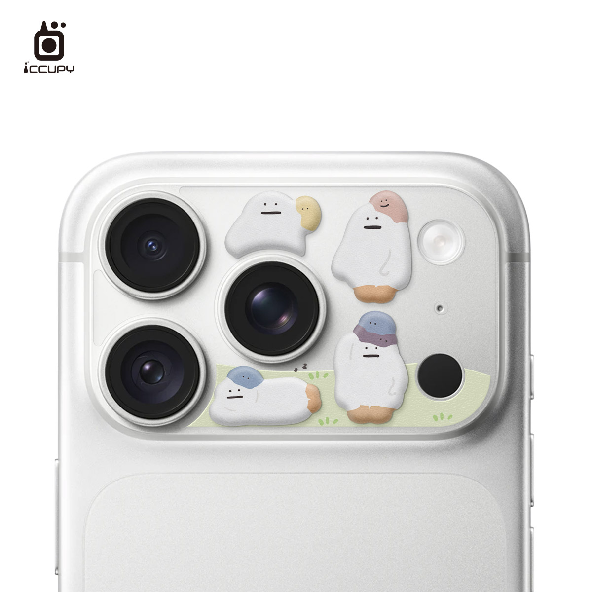 【懶懶怪︱懶怪好朋友】9H霧面彩繪鏡頭底座|泡泡貼For iPhone 18 Pro | 文創小物