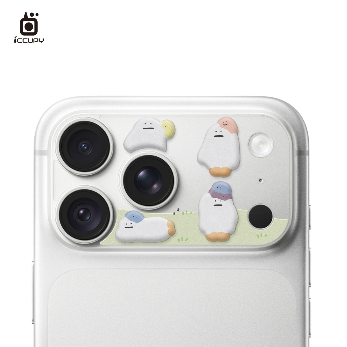 【懶懶怪︱懶怪好朋友】9H霧面彩繪鏡頭底座|泡泡貼For iPhone 18 Pro Max | 文創小物