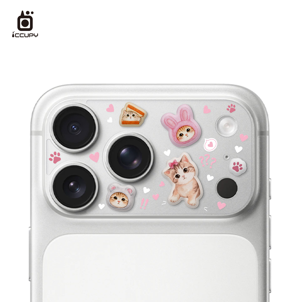 【泡泡貼︱奶油喵喵】9H霧面彩繪鏡頭底座|泡泡貼For iPhone 18 Pro Max|文創小物|-即日起開放預購,8/31開始出貨