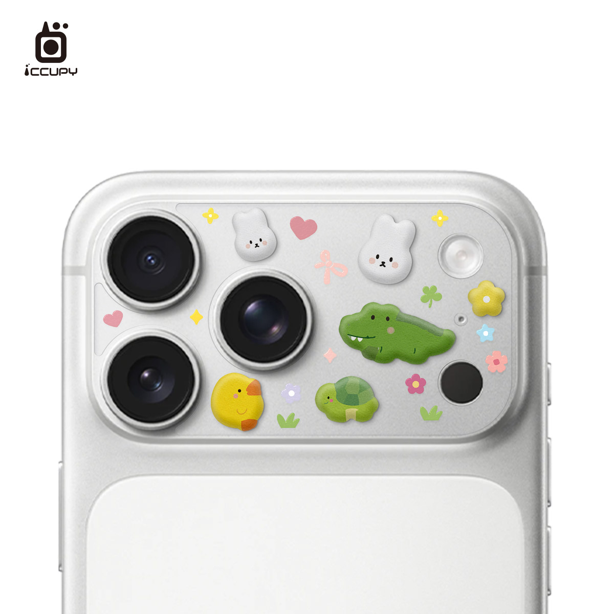 【泡泡貼︱奶油小伙伴】9H霧面彩繪鏡頭底座|泡泡貼For iPhone 18 Pro Max|文創小物|-即日起開放預購,8/31開始出貨