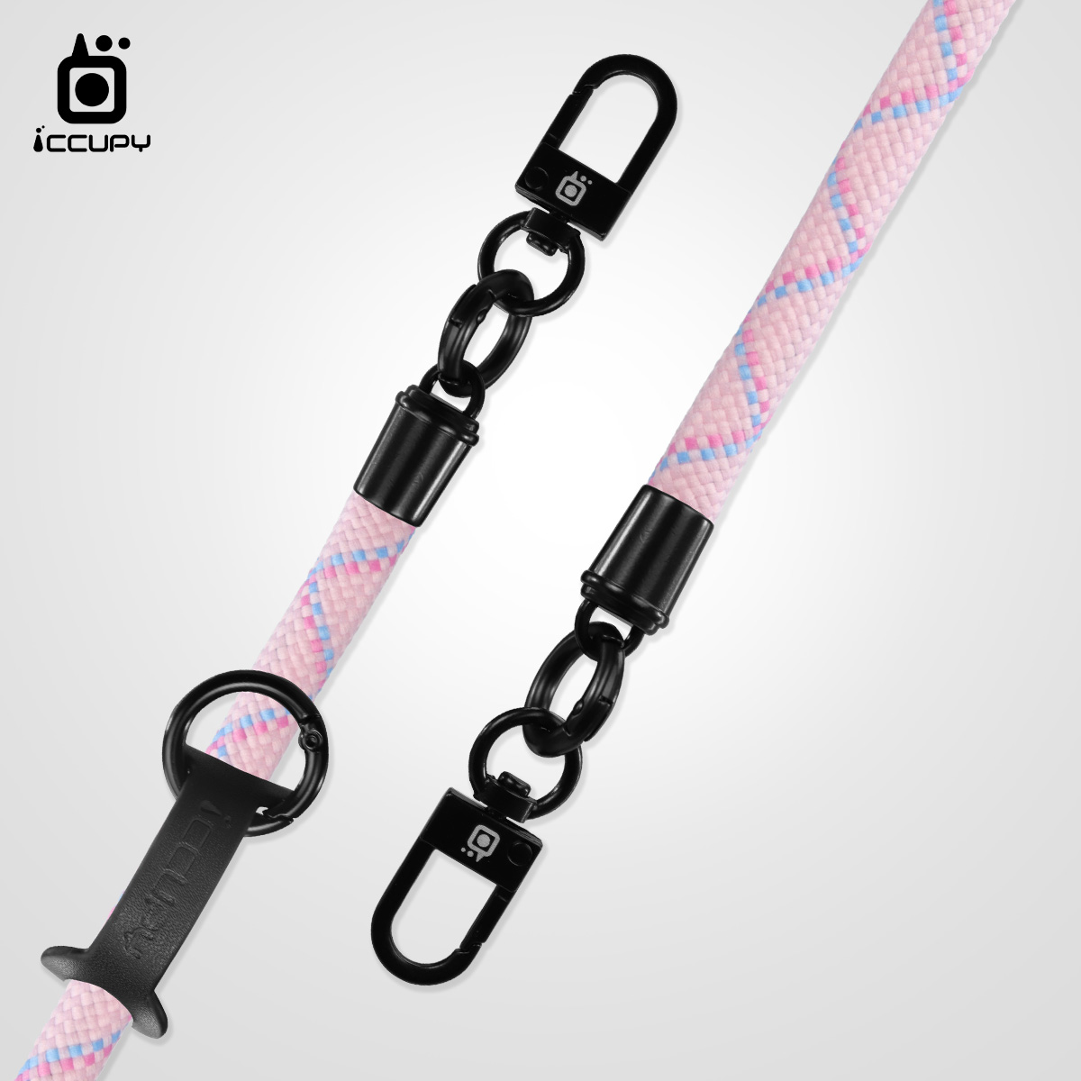 【超強韌手機掛繩】粉底織藍