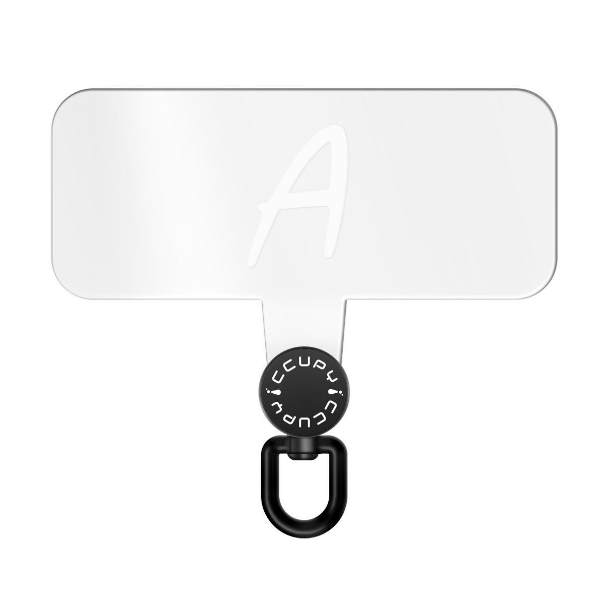 【手機掛繩夾片(大)】個性字母A-白字