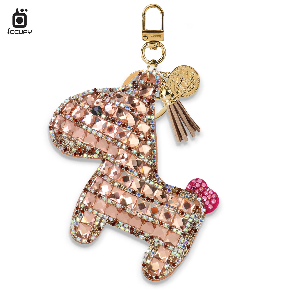 馬上鑽錢 鑲鑽招財吊飾｜金鑽