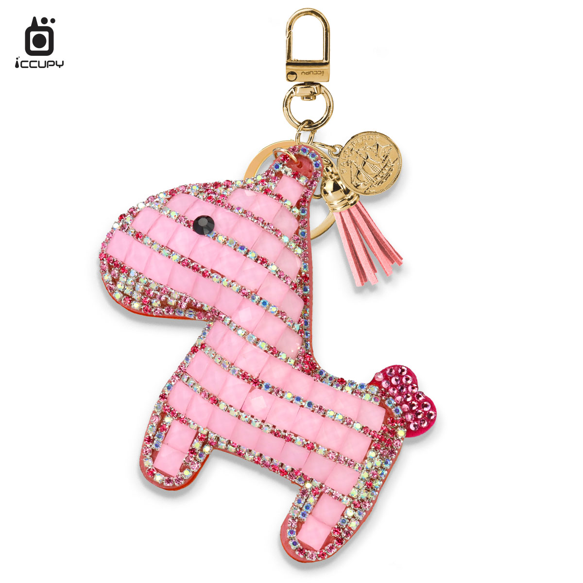 馬上鑽錢 鑲鑽招財吊飾｜粉鑽