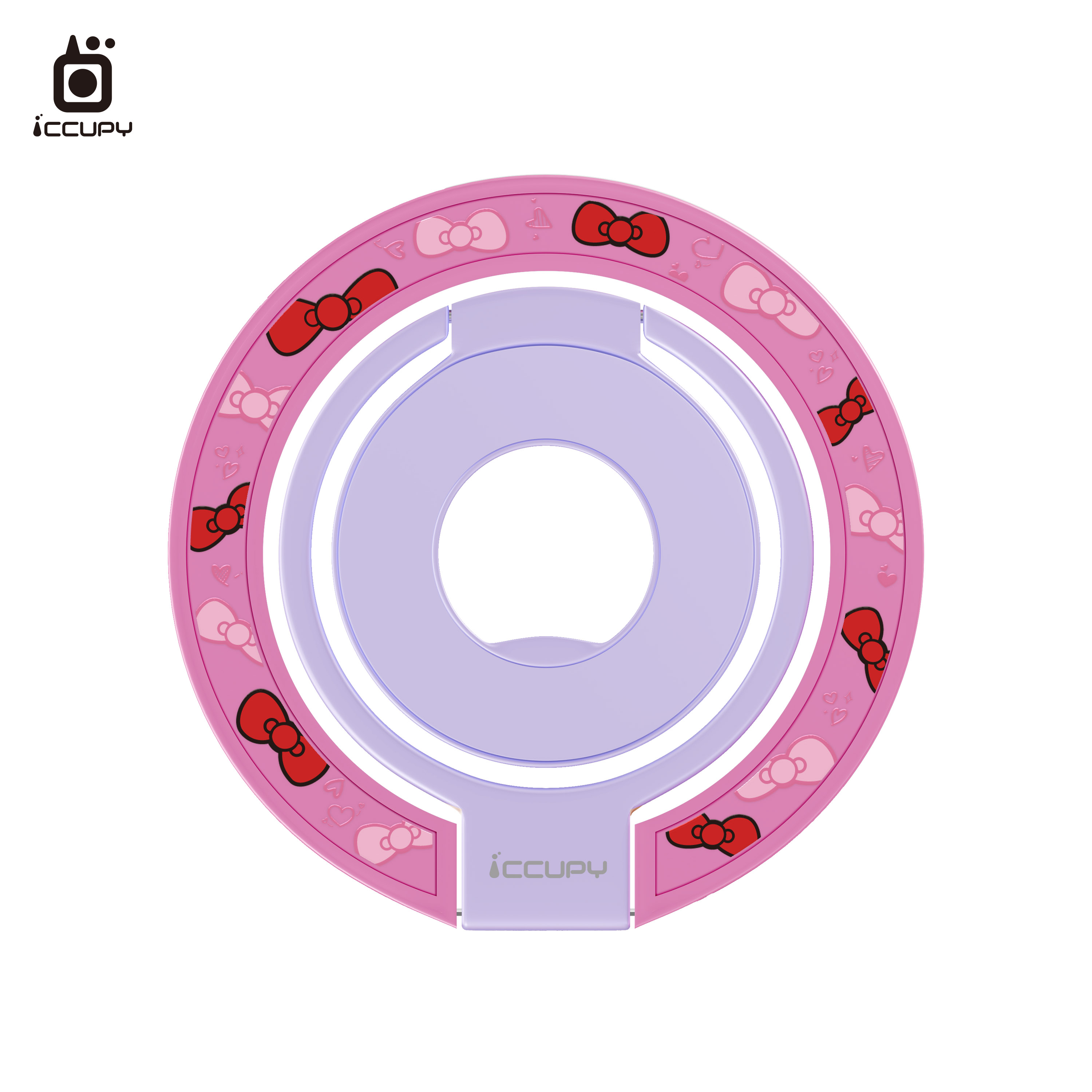 【蝴蝶結】360度折疊磁吸手機支架｜乾燥玫瑰-黑占iCCUPY