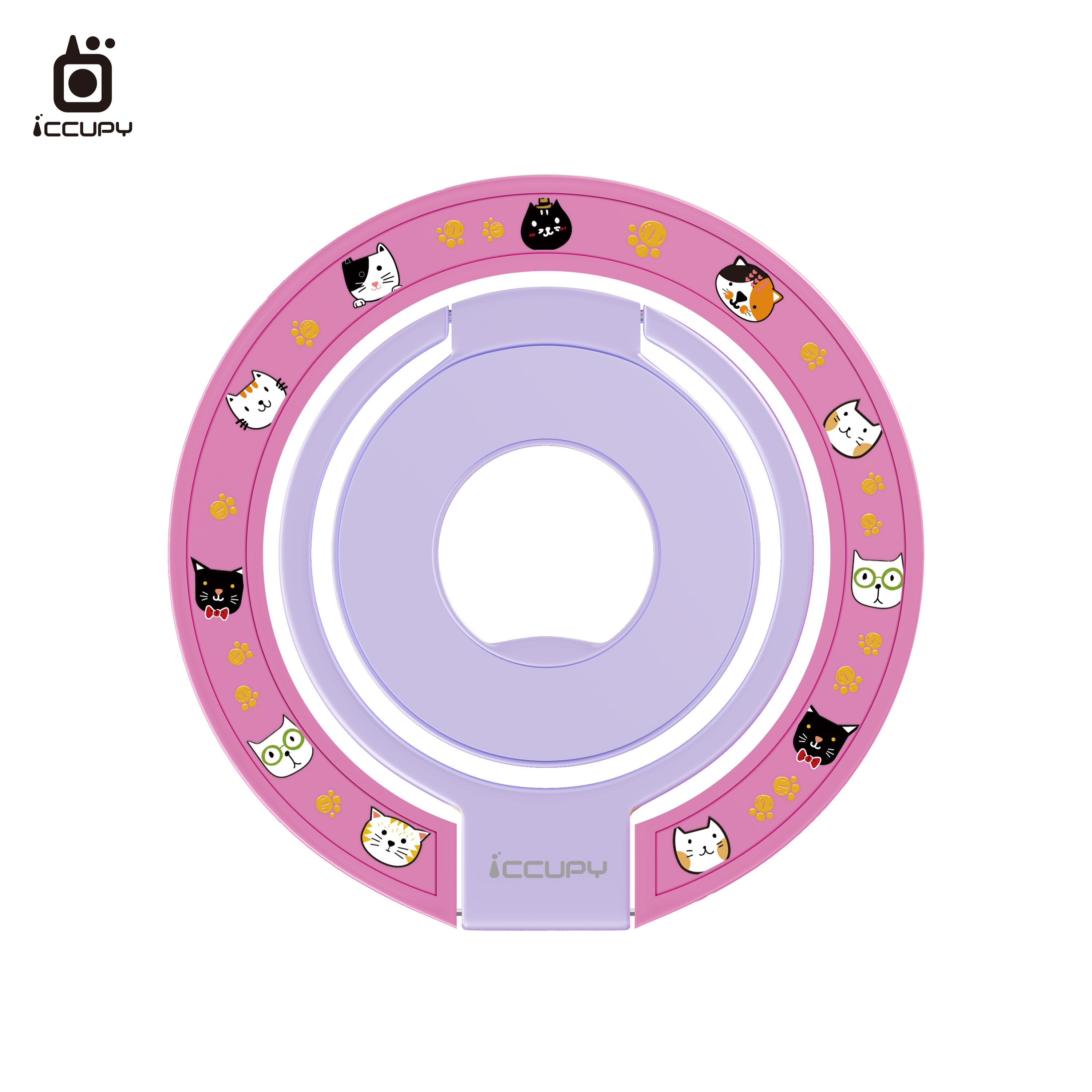 【大頭喵】360度折疊磁吸手機支架｜乾燥玫瑰-黑占iCCUPY