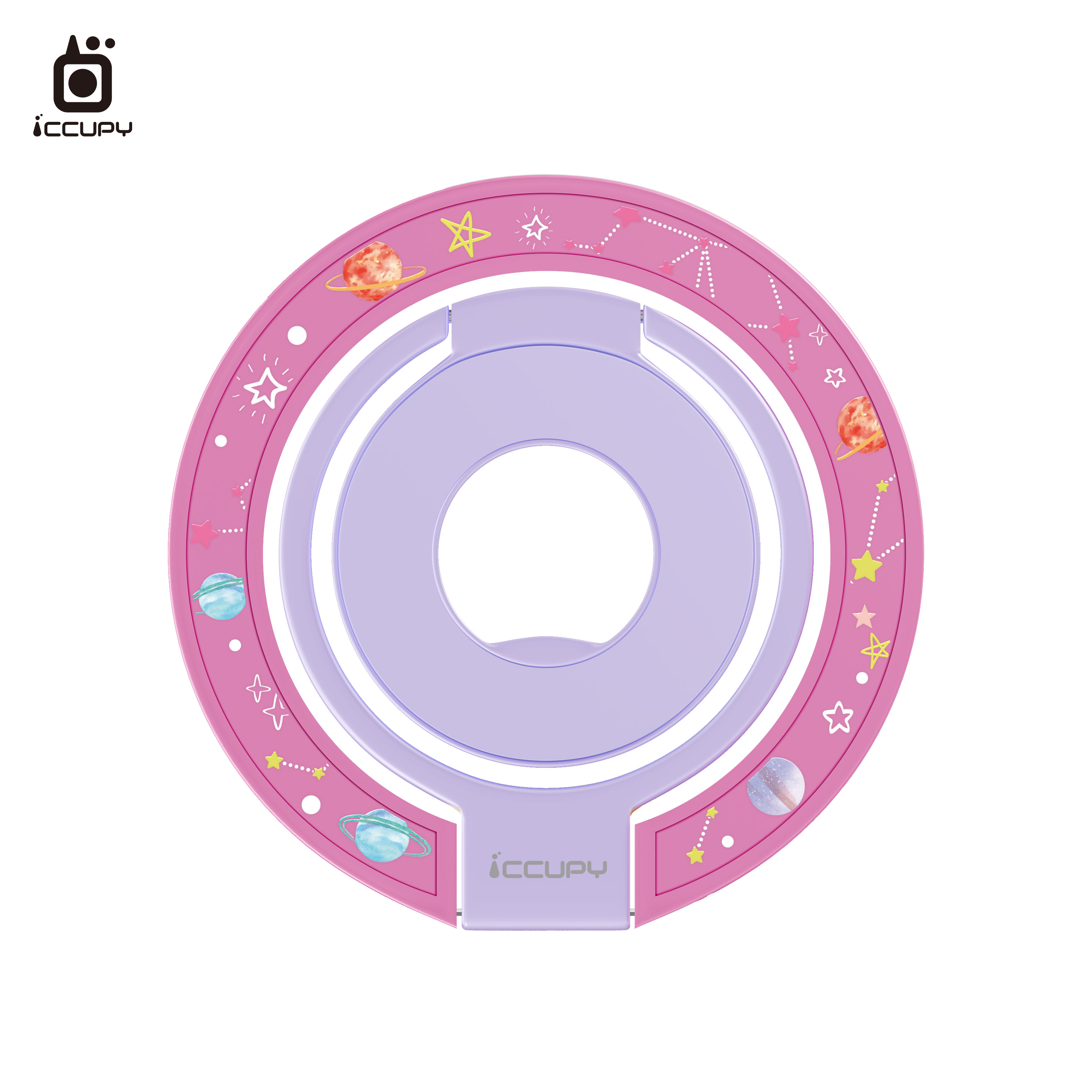 【童話星球】360度折疊磁吸手機支架｜乾燥玫瑰-黑占iCCUPY