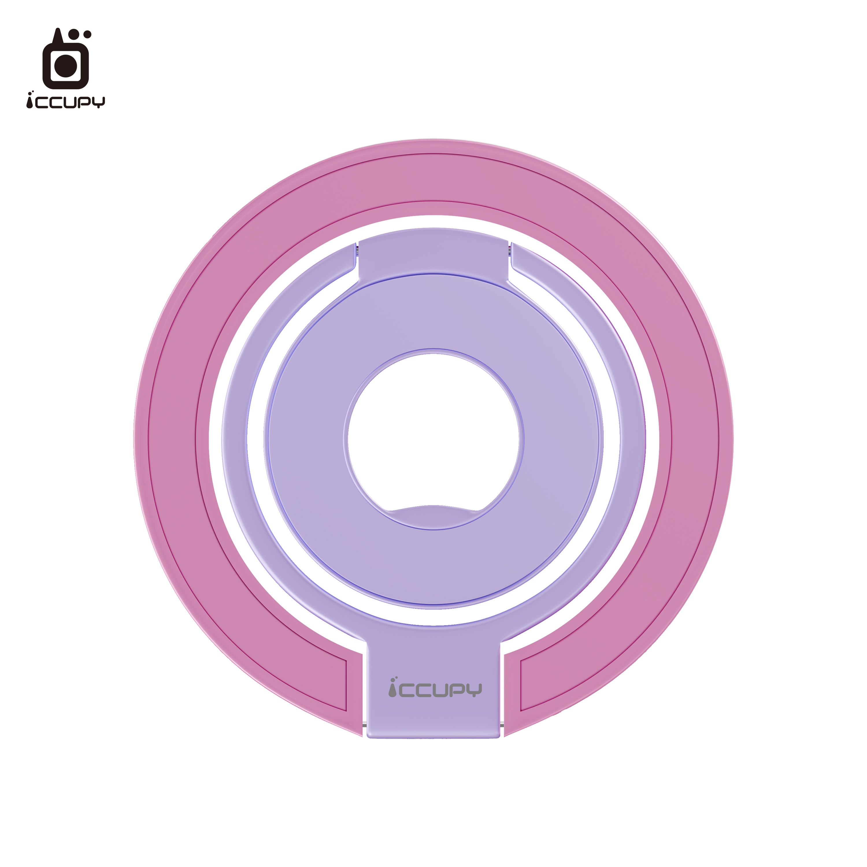 【原色】360度折疊磁吸手機支架｜乾燥玫瑰-黑占iCCUPY