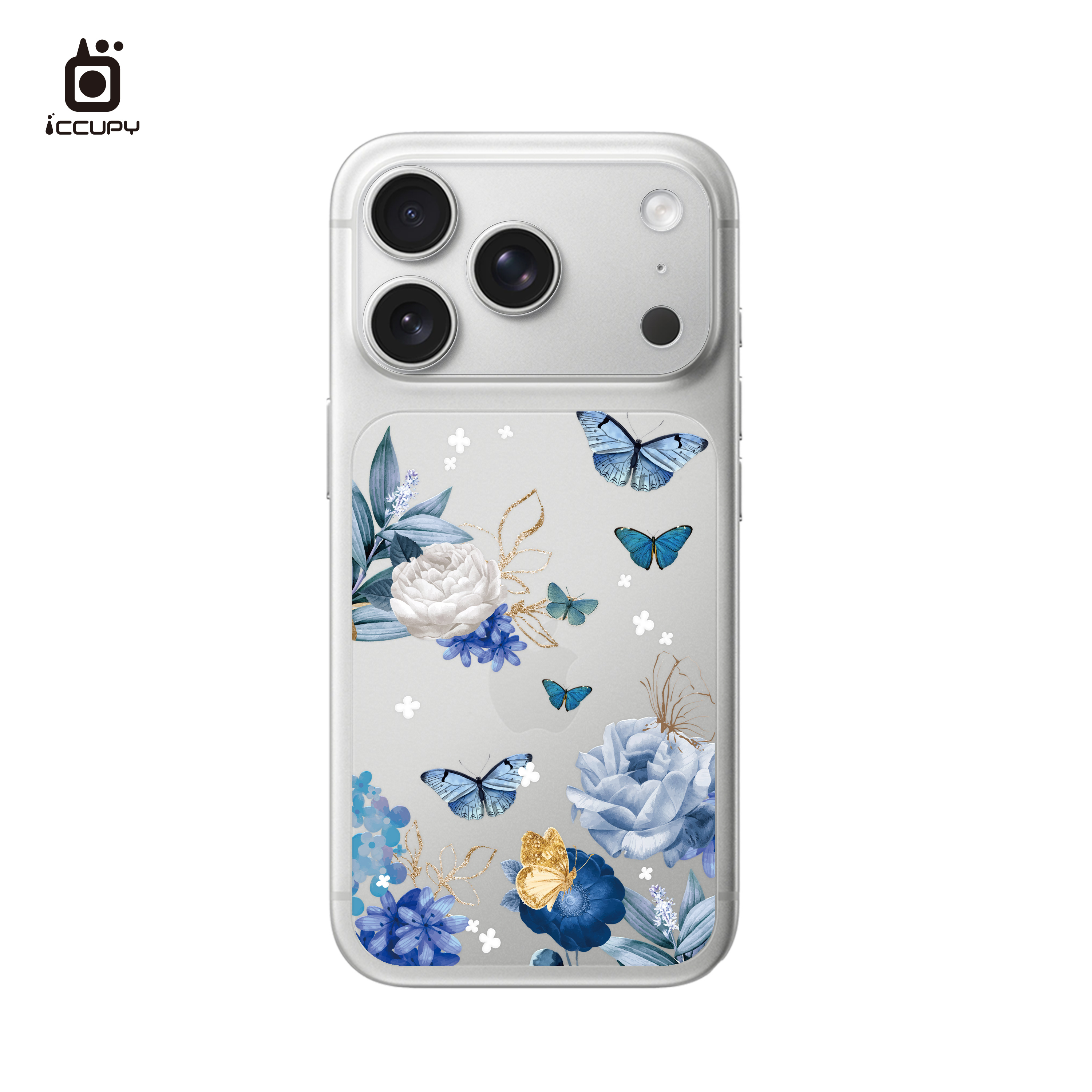 【青蝶舞花】霧面彩繪背貼For iPhone 17 Pro