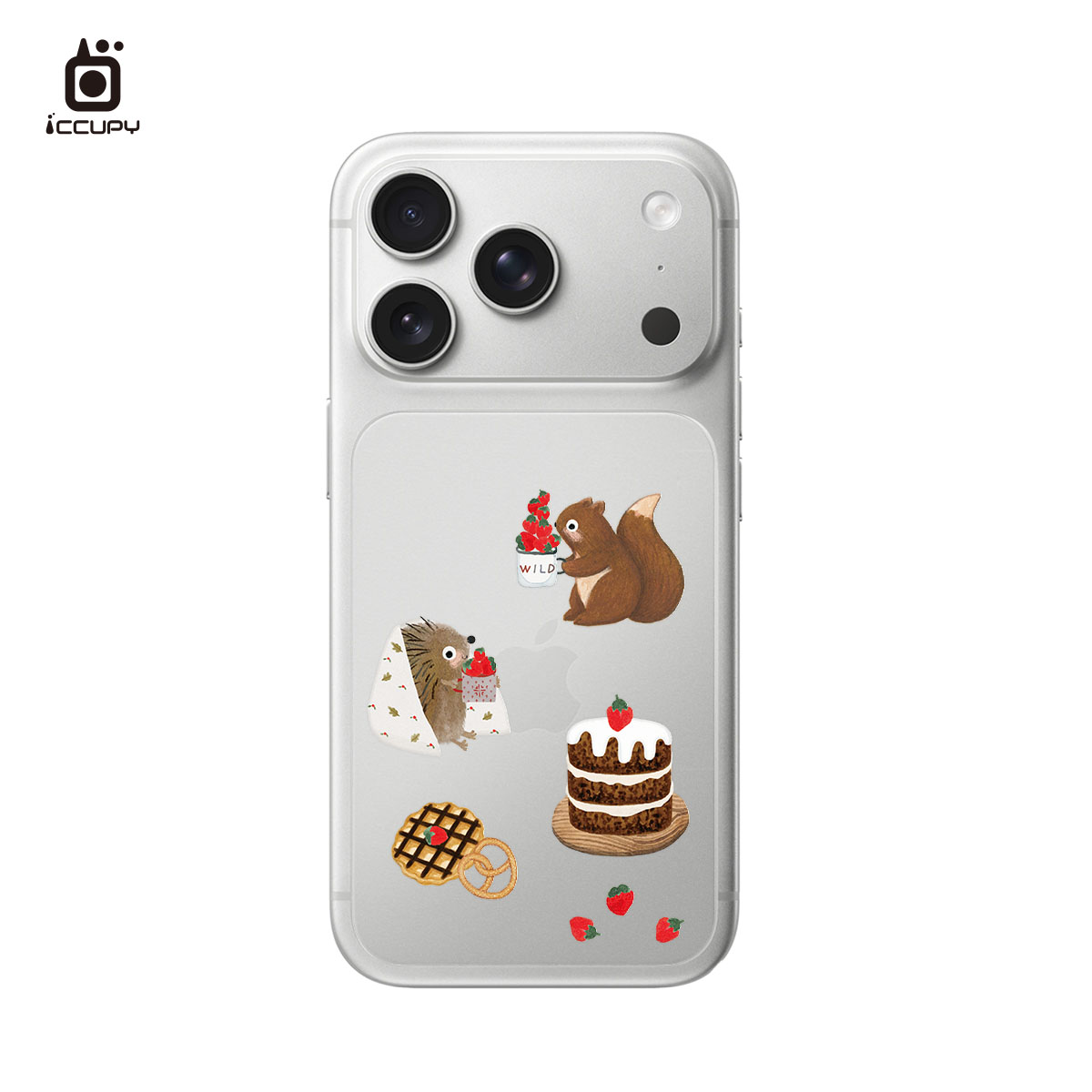 【森森物語|草莓小刺蝟】霧面彩繪背貼 For iPhone 17 Pro