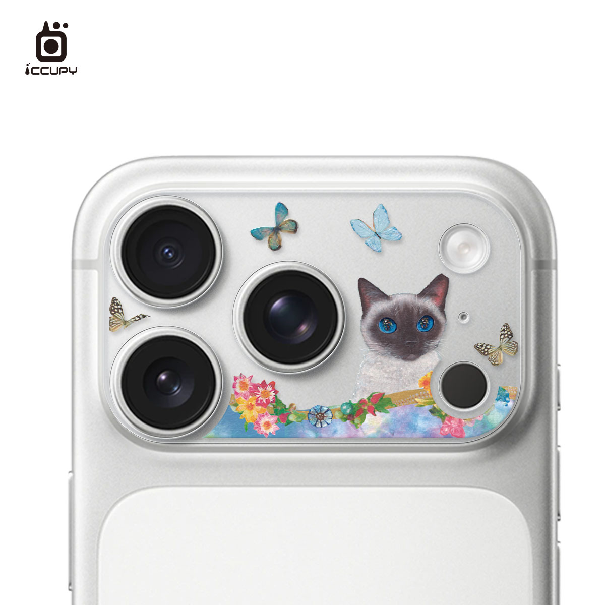 【猫の期待小雪美】彩繪鏡頭底座貼-鏡頭鏤空 For iPhone 17 Pro