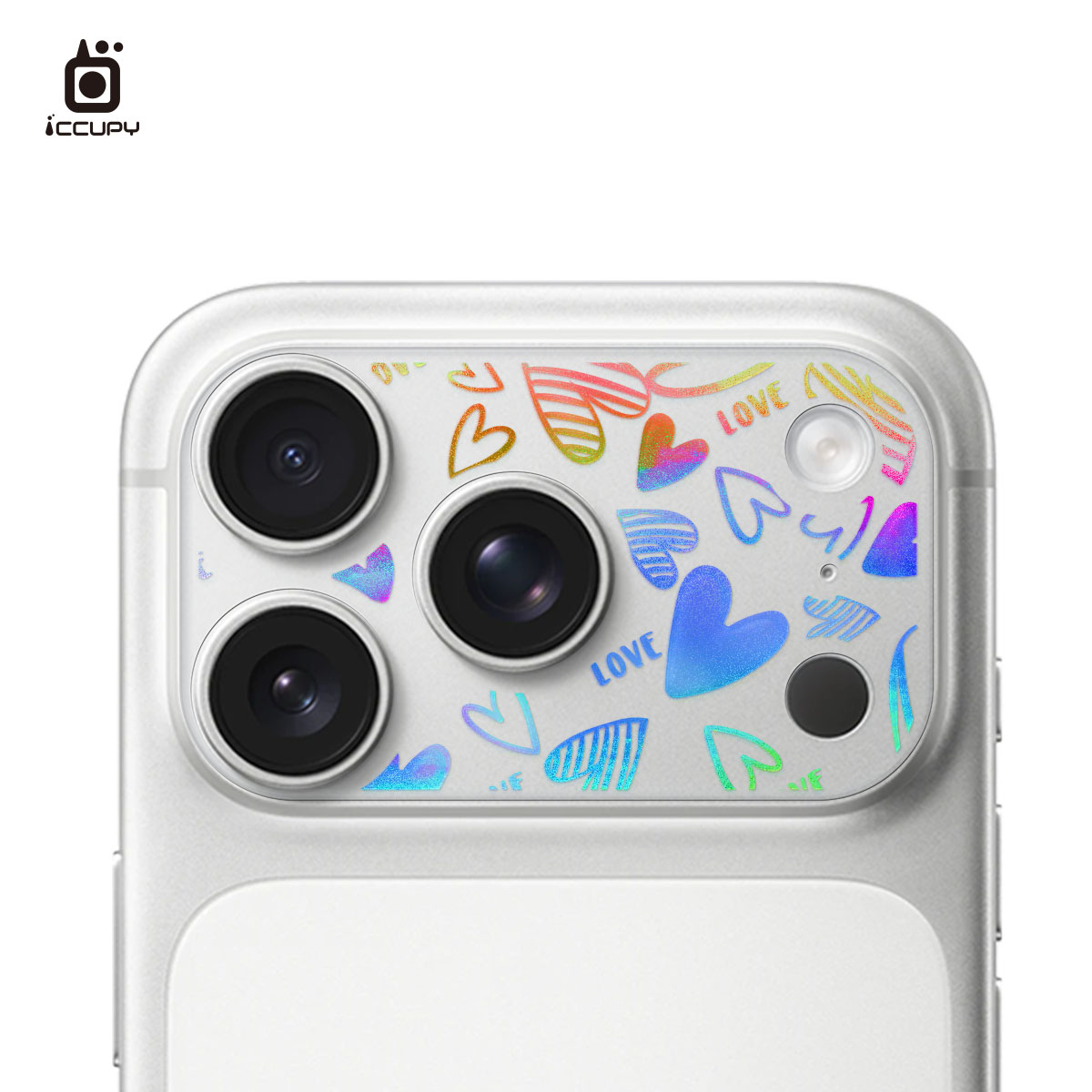 【極光晶雕|愛心】極光晶雕-鏡頭底座貼-鏡頭鏤空 For iPhone 17 Pro