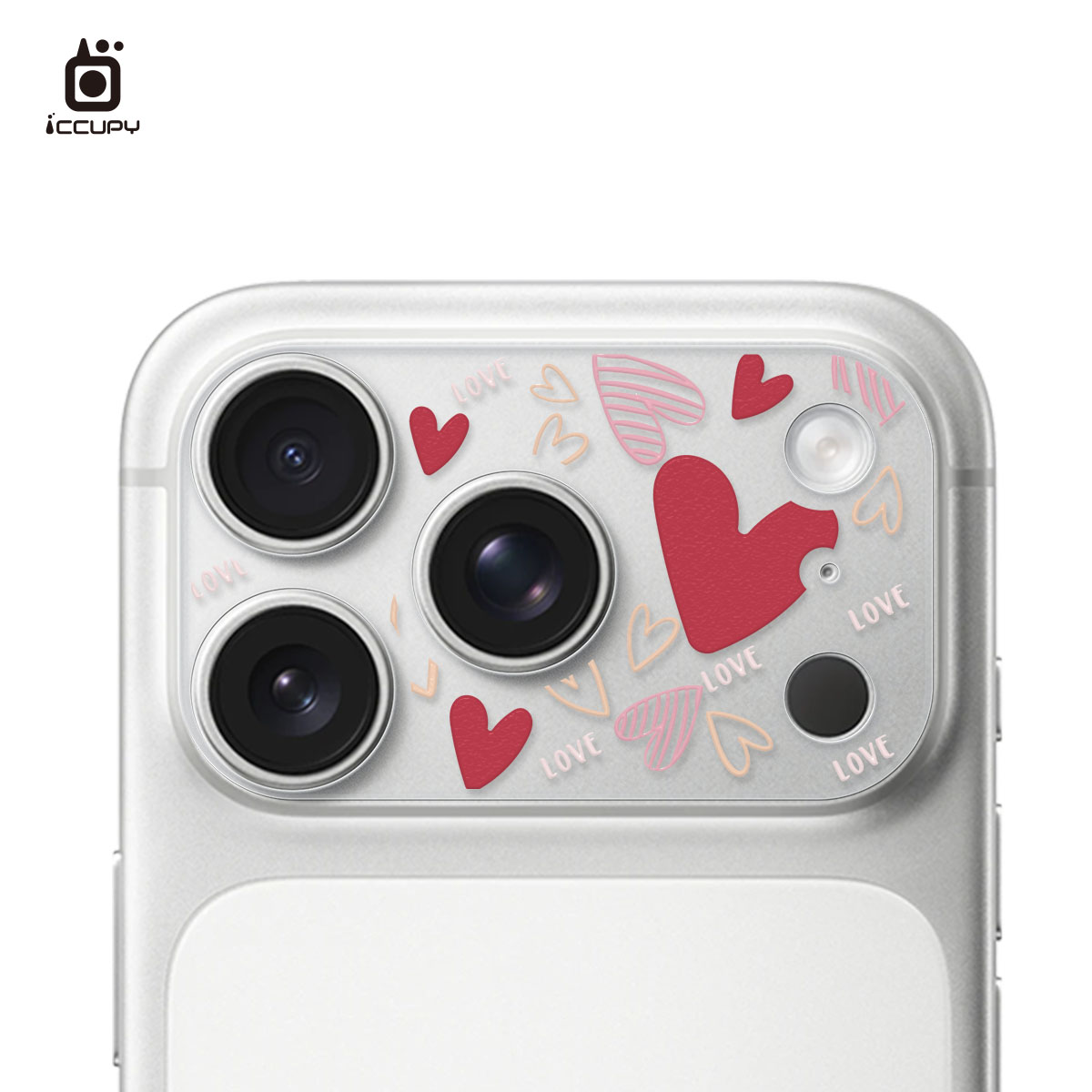 【愛心】彩繪鏡頭底座貼-鏡頭鏤空FOR iPhone 17 Pro