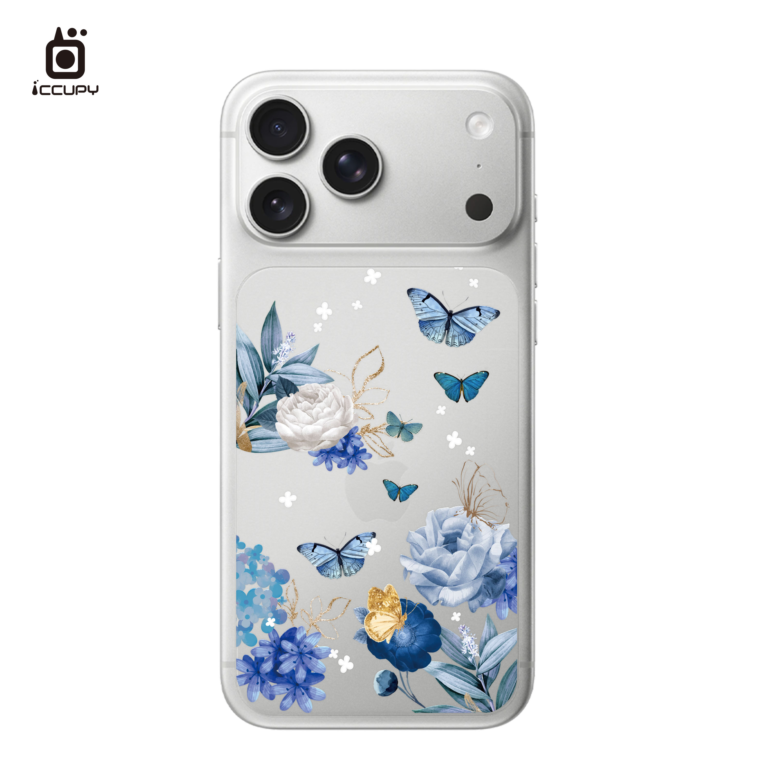 【青蝶舞花】霧面彩繪背貼For iPhone 17 Pro Max