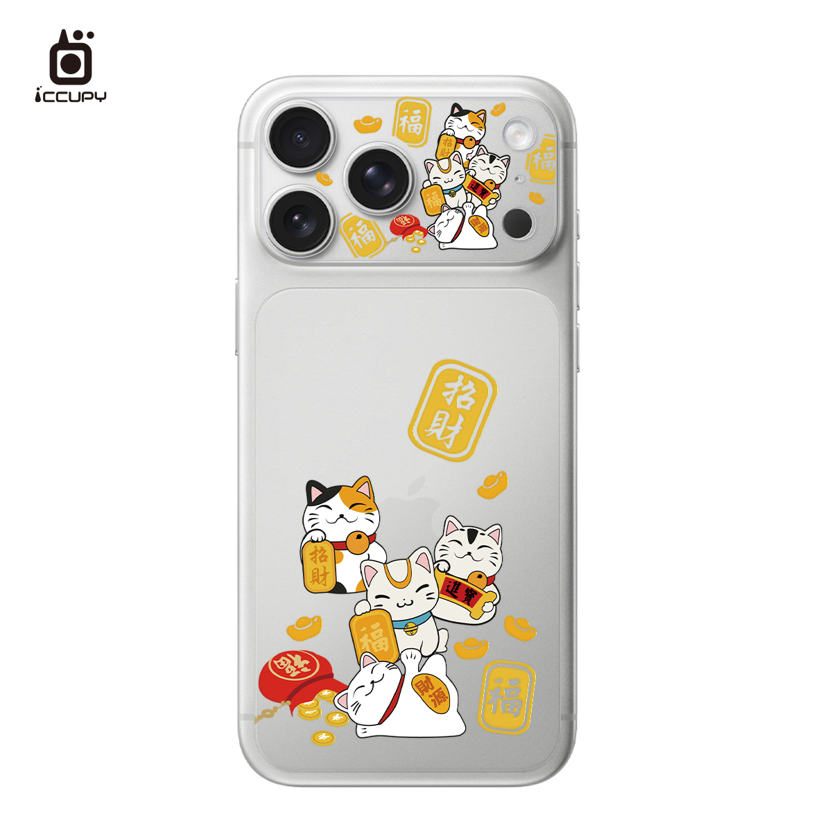 【招福貓C】★套組★ MagSafe彩繪保護貼+彩繪鏡頭底座貼FOR iPhone 17 PRO Max※開放預購,於2025/10/15後陸續出貨※