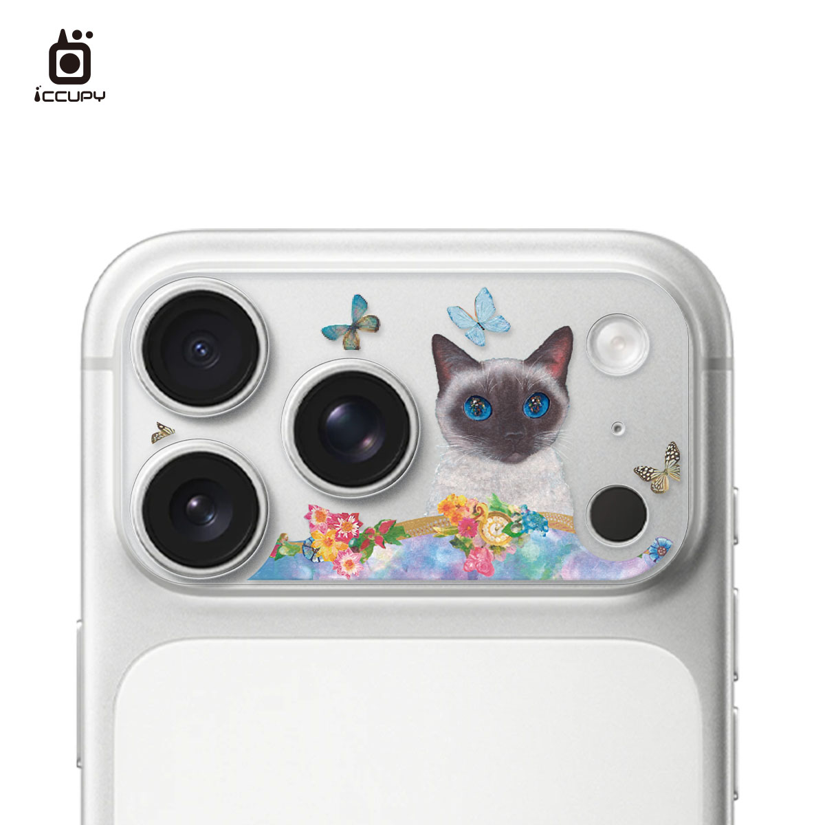 【猫の期待小雪美】彩繪鏡頭底座貼-鏡頭鏤空 For iPhone 17 Pro Max