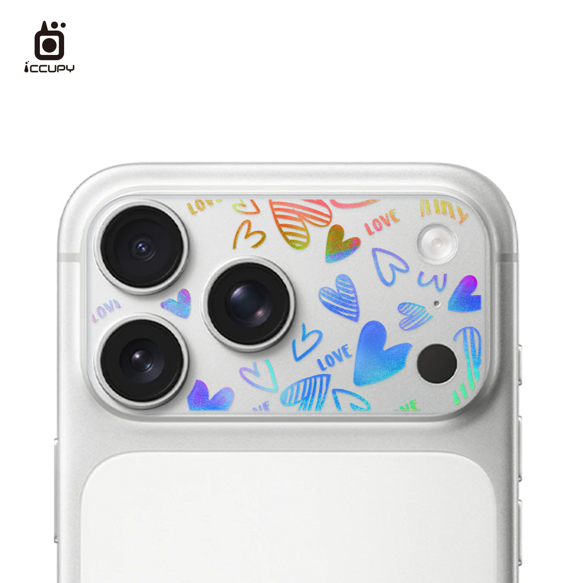 【極光晶雕|愛心】極光晶雕-鏡頭底座貼-鏡頭鏤空 For iPhone 17 Pro Max