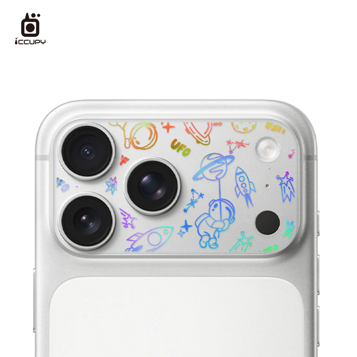 【極光晶雕|火箭星球】極光晶雕-鏡頭底座貼-鏡頭鏤空 For iPhone 17 Pro Max