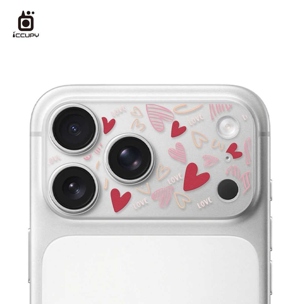 【愛心】彩繪鏡頭底座貼-鏡頭鏤空FOR iPhone 17 Pro Max