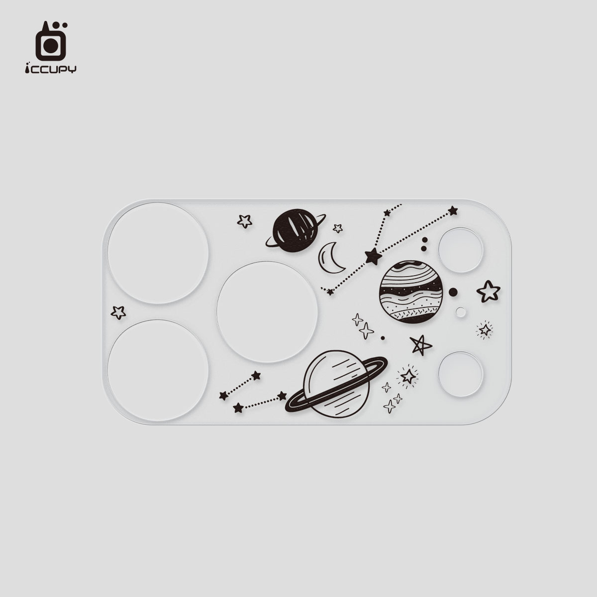 【手繪星球-黑】AG霧面底座貼-鏡頭鏤空款FOR iPhone 17 Pro Max