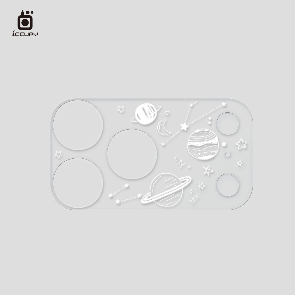 【手繪星球-白】AG霧面底座貼-鏡頭鏤空款FOR iPhone 17 Pro Max