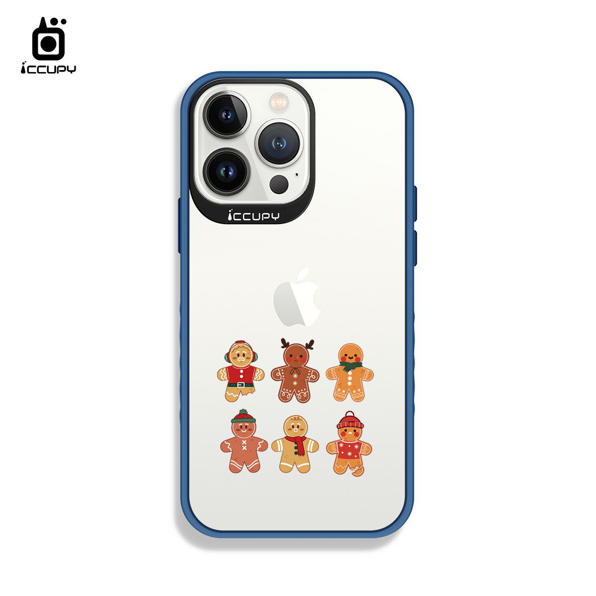 【可愛薑餅人】|黑占盾防摔立架手機殼(共六色) For iPhone 13 Pro Max 6.7-黑占iCCUPY