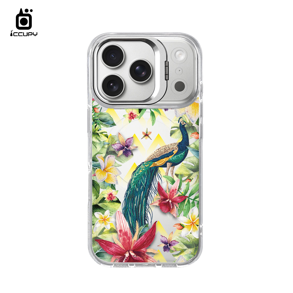 【花開盛夏|孔雀】防摔立架手機殼(透明) For iPhone 17 Pro 6.3吋