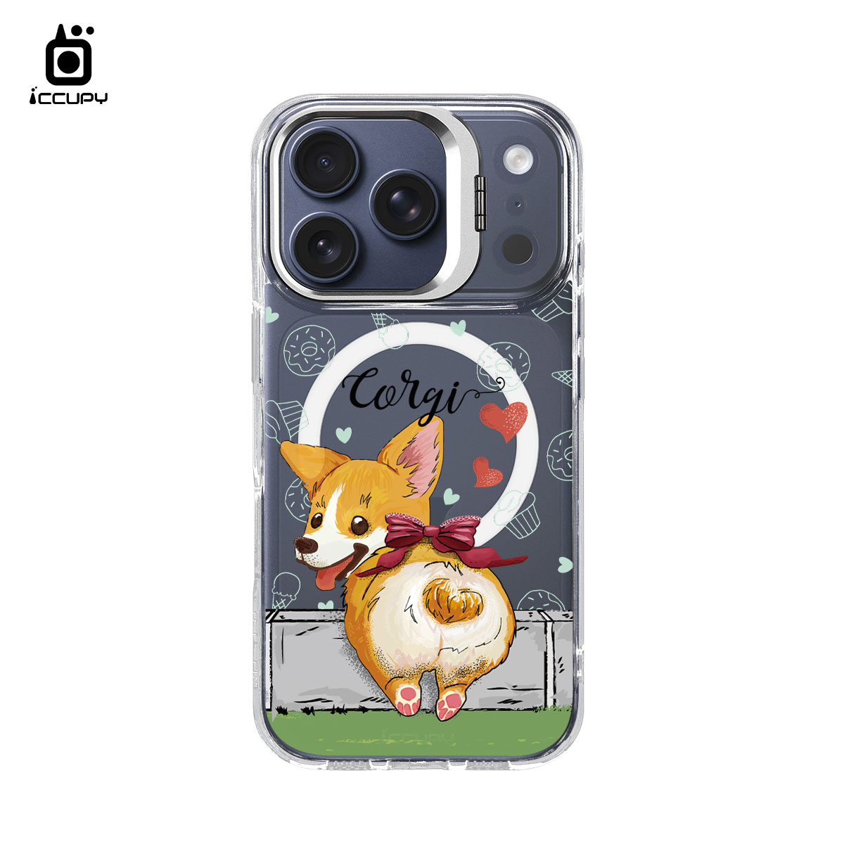 【柯基扭屁屁】防摔立架手機殼(透明) For iPhone 17 Pro 6.3吋