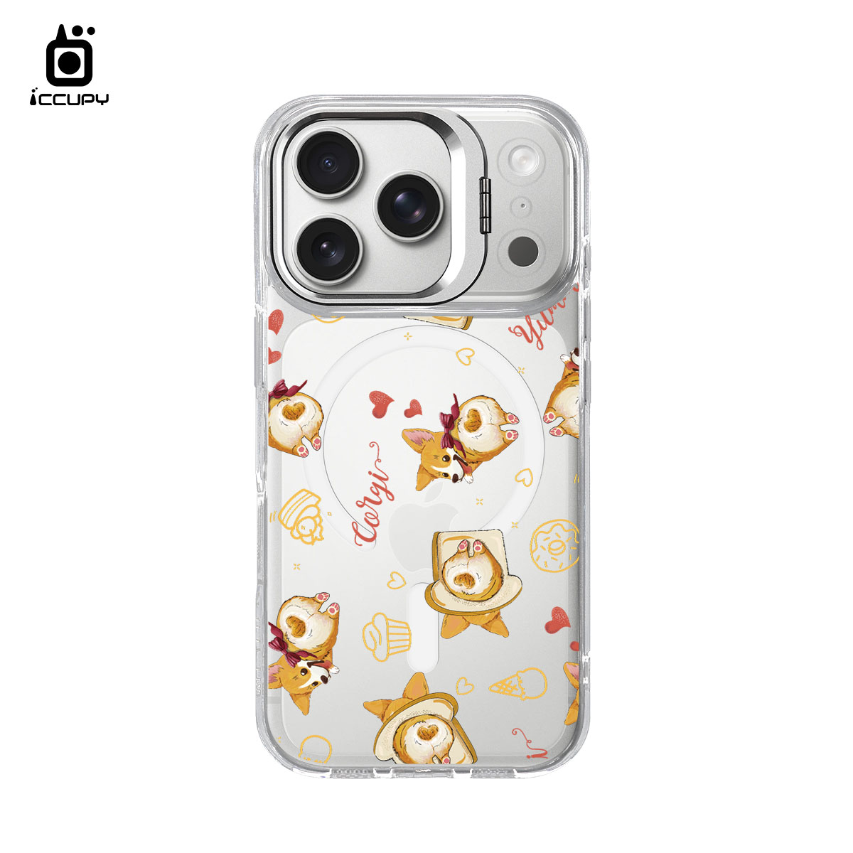 【柯基扭屁屁B】防摔立架手機殼(透明) For iPhone 17 Pro 6.3吋