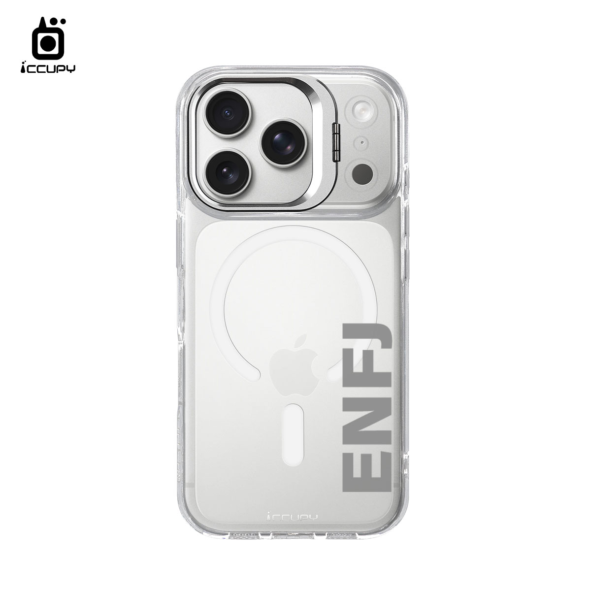 【MBTI｜字母系列-ENFJ 主人公(灰色)】防摔立架手機殼(透明) For iPhone 17 Pro 6.3吋