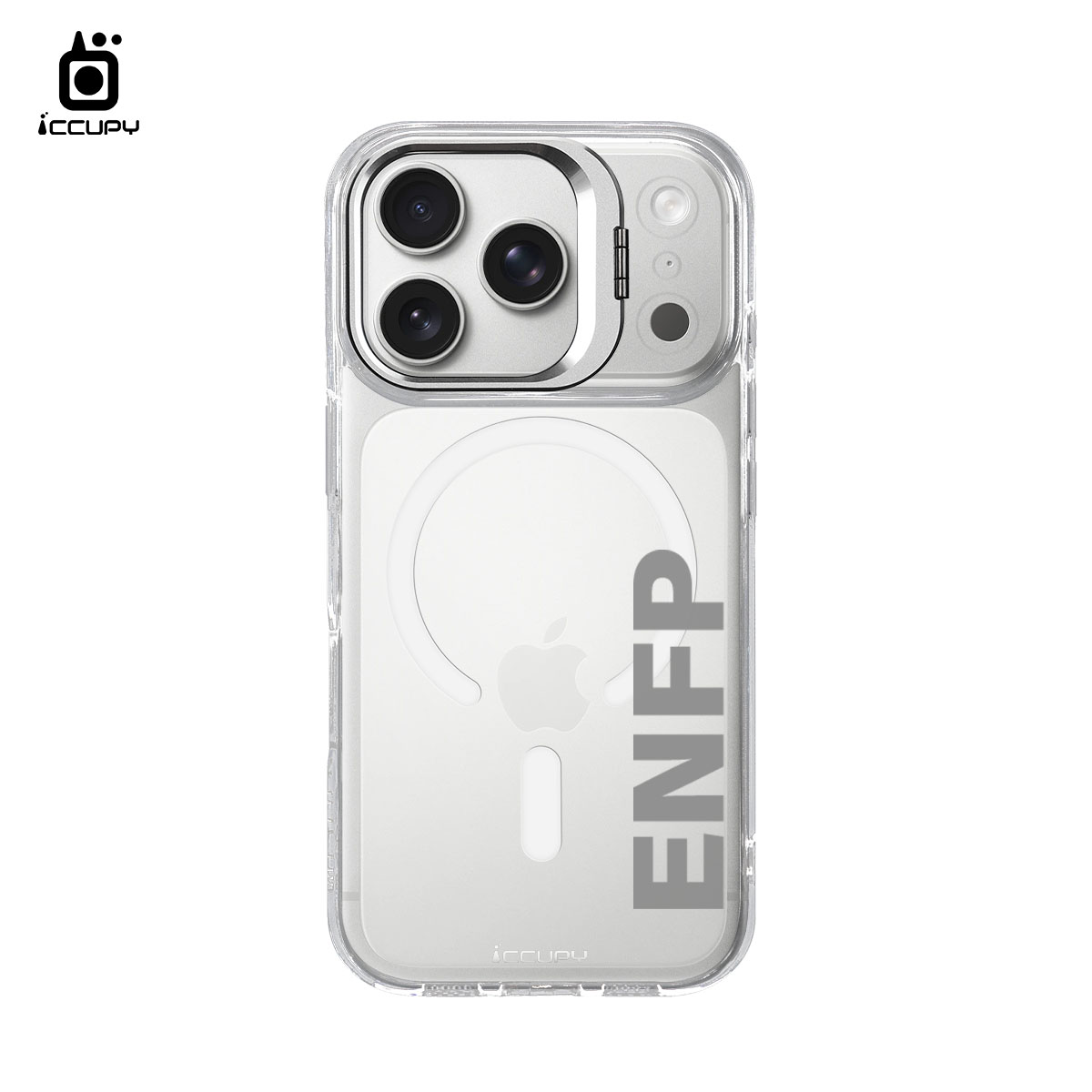 【MBTI｜字母系列-ENFP 競選者(灰色)】防摔立架手機殼(透明) For iPhone 17 Pro 6.3吋